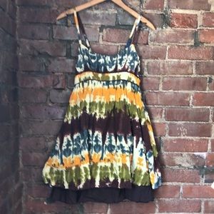 Tie dye dress 💜💛🤎💚